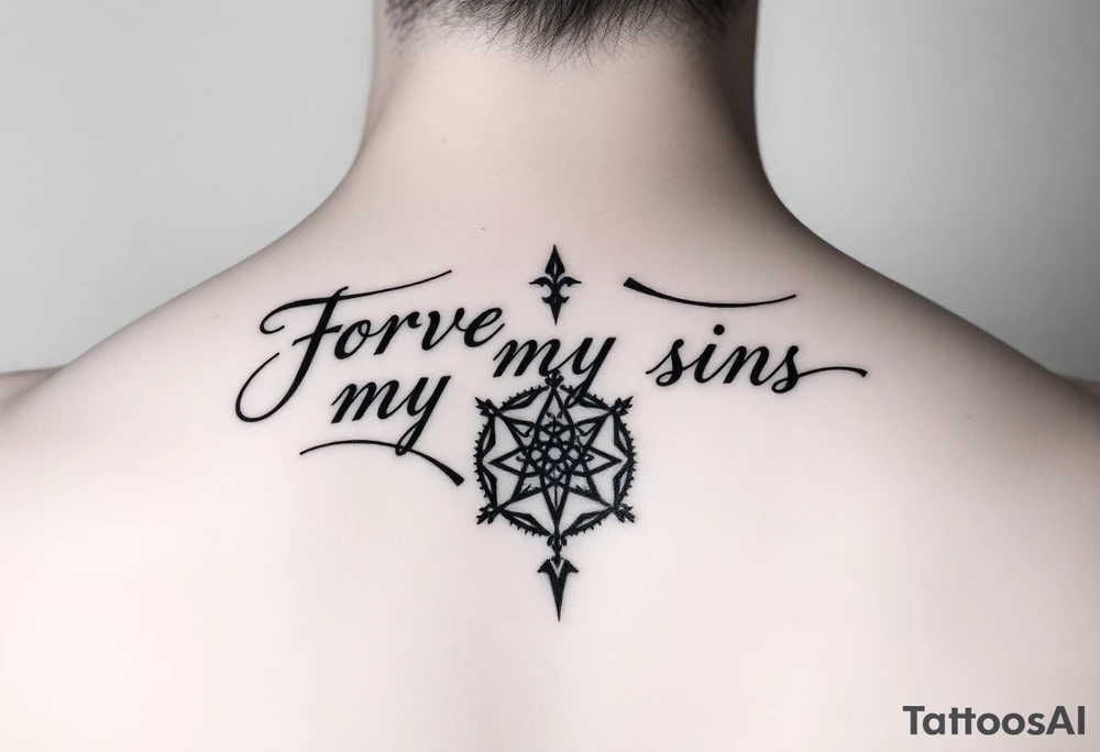 Forgive my sins in handwriting with the forgiveness sigil tattoo idea