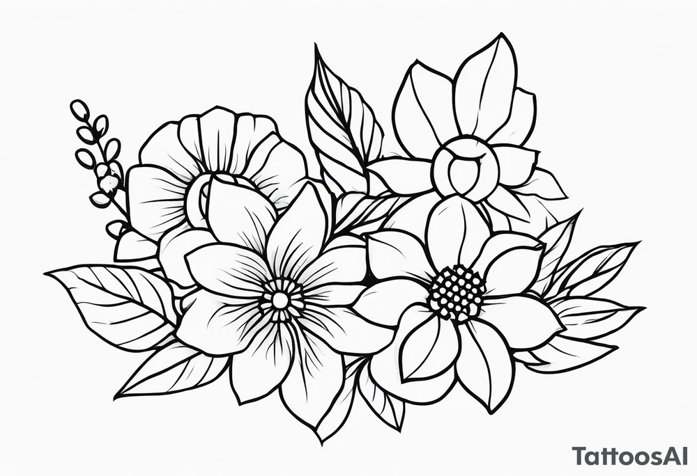 Flowers and lego bricks tattoo idea