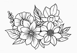 Flowers and lego bricks tattoo idea