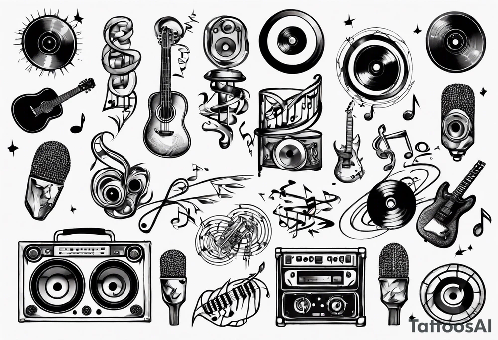 music sound tattoo idea
