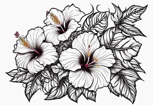 Vines With Hibiscus Flower tattoo idea