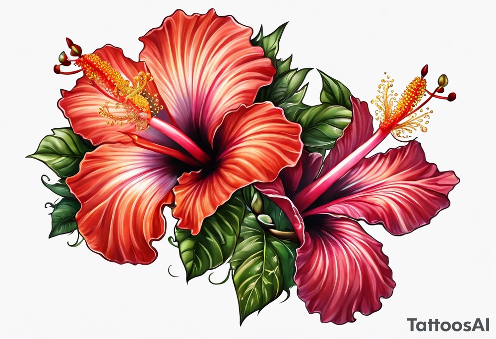 Hibiscus, gecko tattoo idea