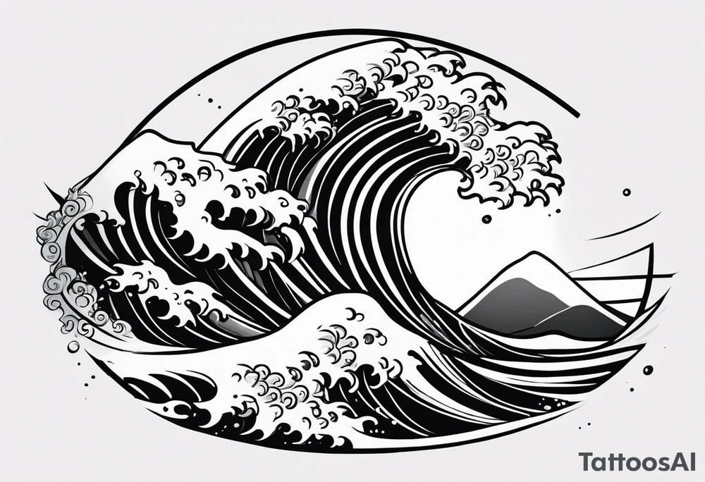 simple wave for outside forearm tattoo idea