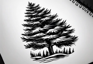 pine tree with no leaves tattoo idea