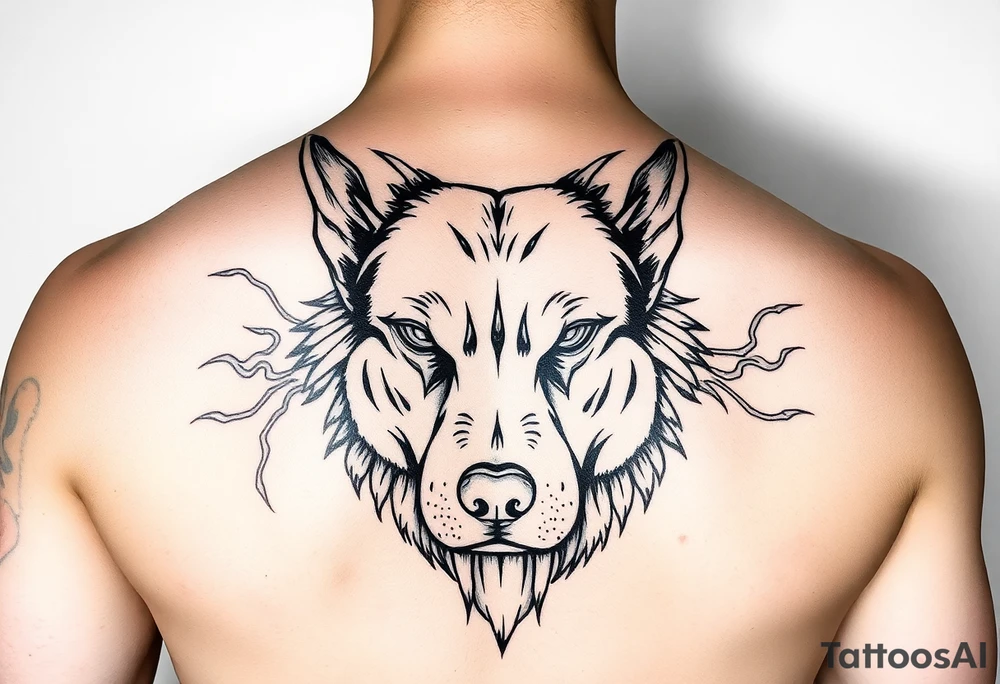 dog Japanese style tattoo idea