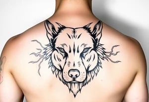 dog Japanese style tattoo idea