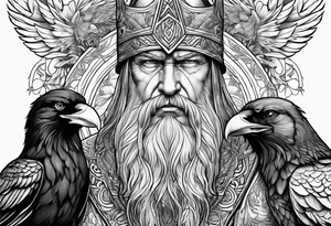 Odin with 2 crow tattoo idea