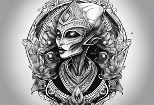 Alien smoking tattoo idea