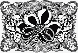 4 leaf clover with horseshoe and dice tattoo idea