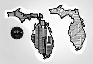 new york state outline and florida outline tattoo idea