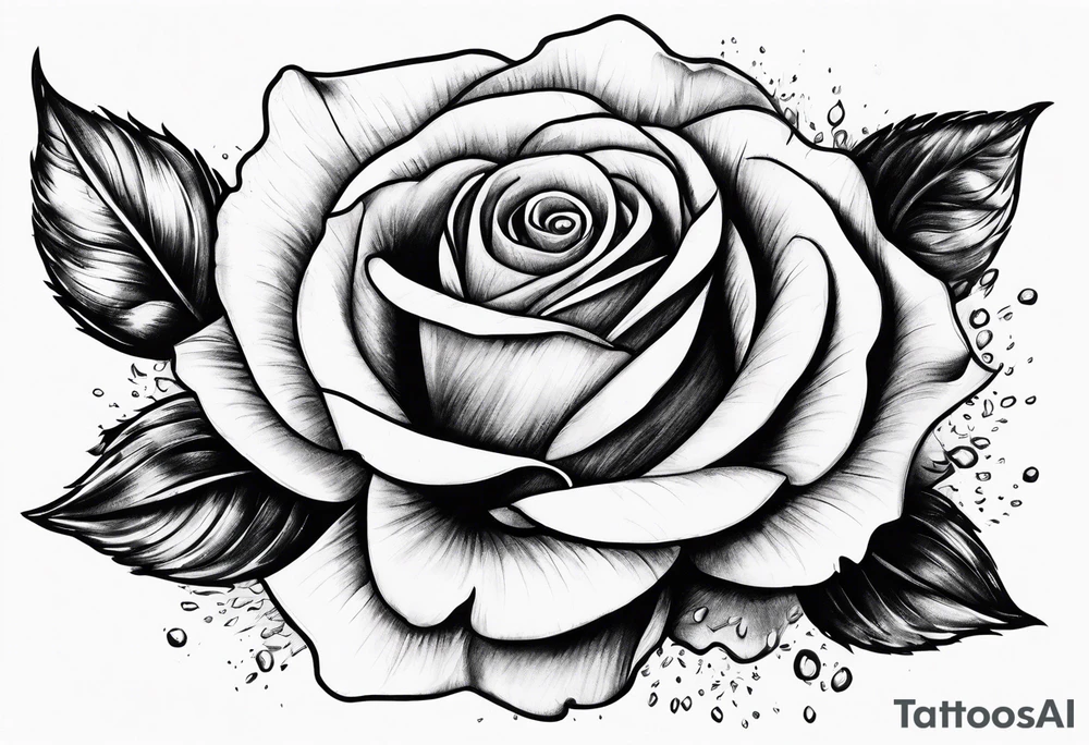 rose raining petals tattoo idea