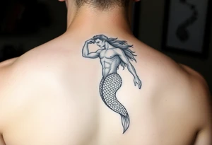 ethereal merman tattoo idea