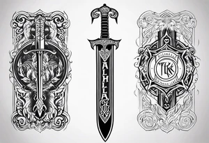 Valhalla sword  fire tattoo idea
