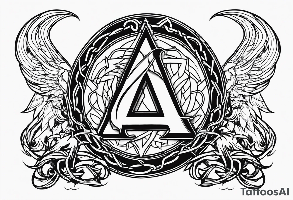 Valhalla sword shield dragon axe Valknut barbed wire chains fire tattoo idea Valhalla sword shield dragon axe Valknut barbed wire chains fire tattoo idea