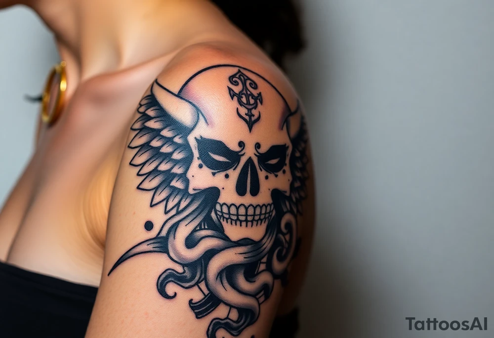 uma tatuagem que expresse a filosofia do bem e do mal tattoo idea