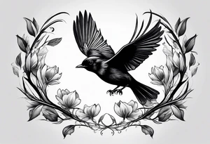blackbirds in flight tattoo idea