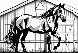 Horse and a barn tattoo idea