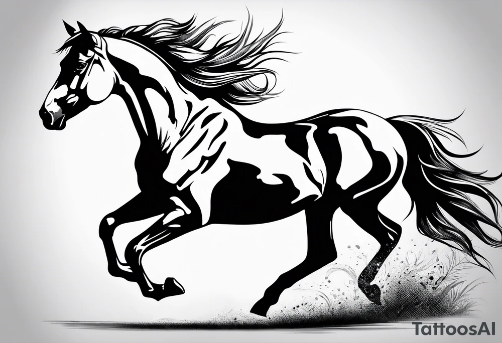 Horse portrait no shading tattoo idea