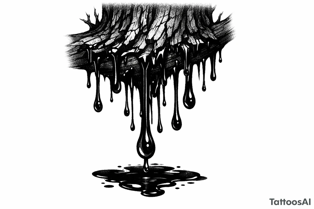 tree sap dripping from bark tattoo tattoo idea