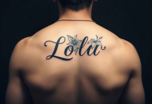 The name Lola  with flowers and 01-10-2024 tattoo idea