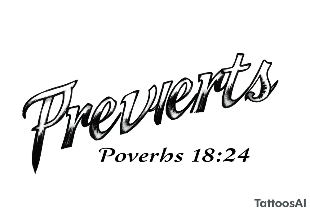 76 2323 proverbs 18:24 written out in gang font tattoo idea