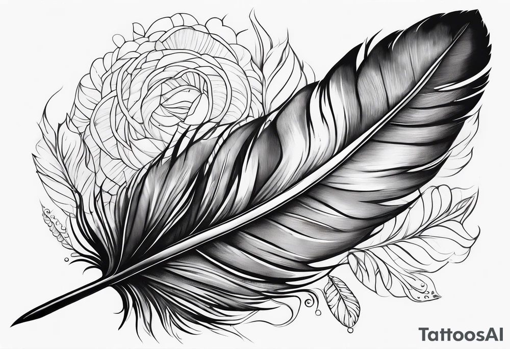 Blood feather tattoo idea
