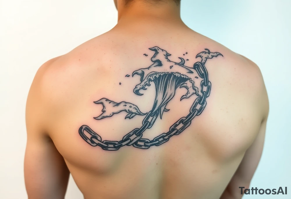 Ocean with an unbroken chain tattoo idea