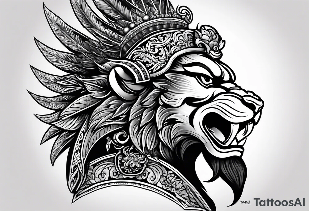 Balanise Barong side view tattoo idea
