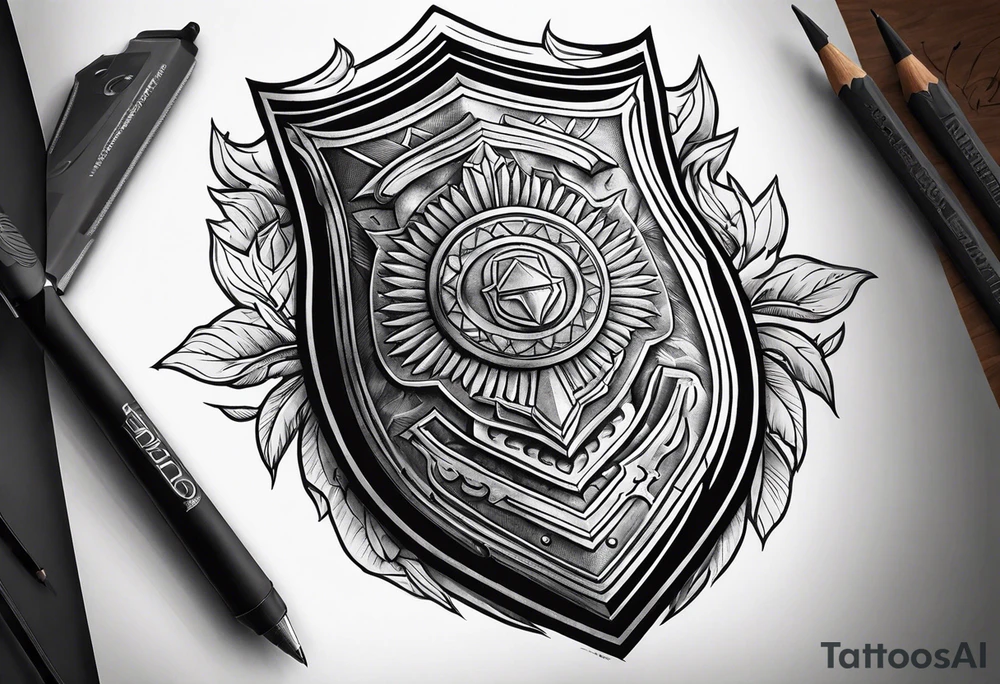 Shield on forearm tattoo idea