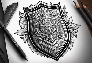 Shield on forearm tattoo idea