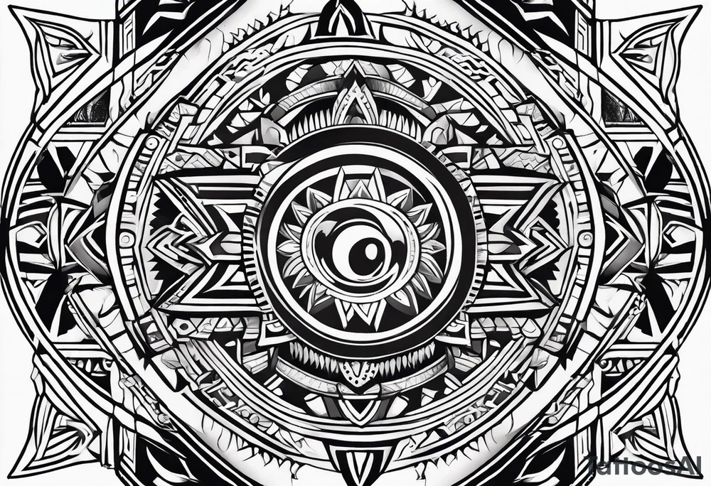 Simple Aztec tribal tattoo idea