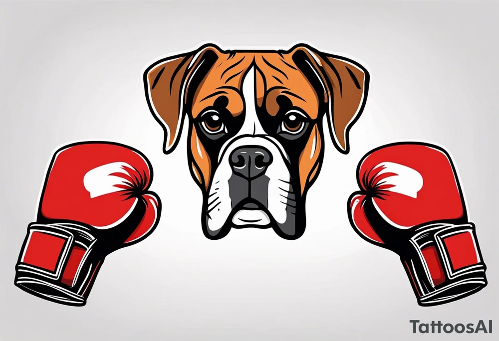 Boxer dog, boxing gloves tattoo idea