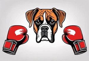 Boxer dog, boxing gloves tattoo idea