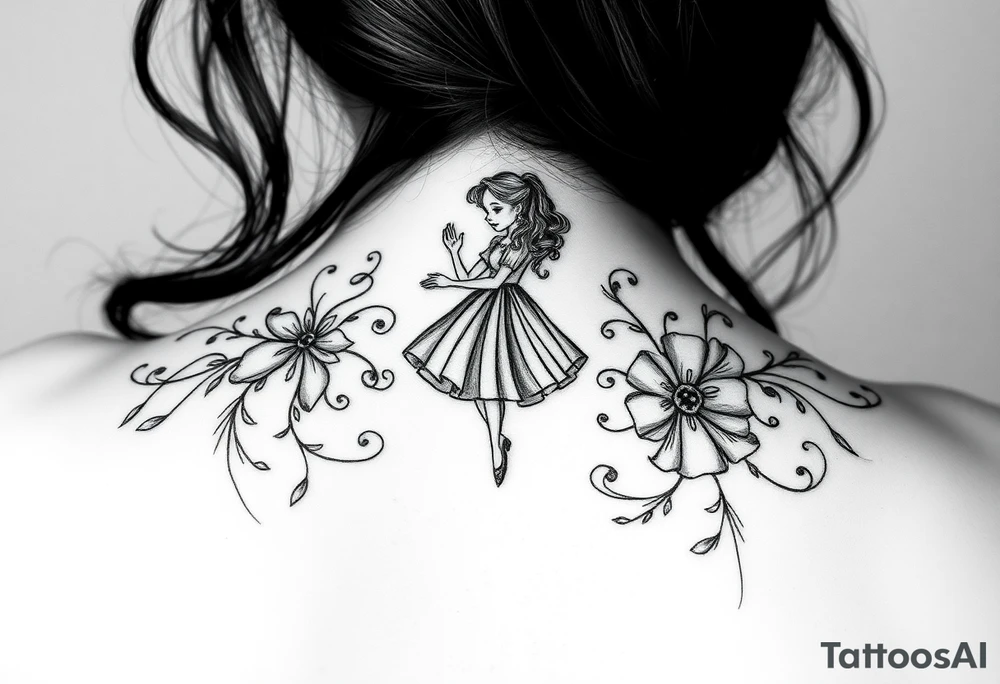 Dark Alice in wonderland tattoo idea
