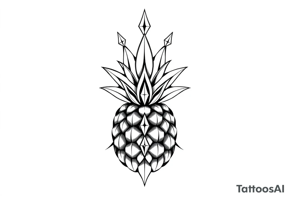 Majestic, crown pineapple ,vagina,anus ,diamonds tattoo idea