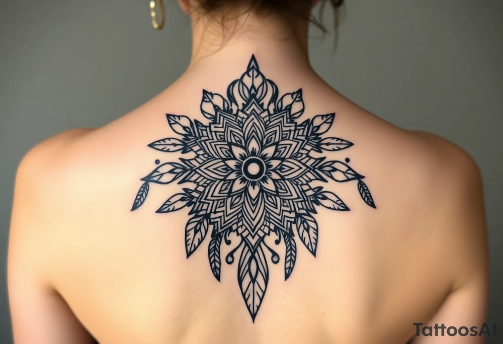 spiritual feathers ornamental mandala shaman tattoo idea