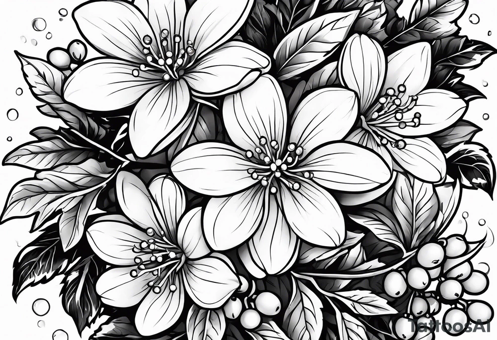Holly berry birth flower chian tattoo idea