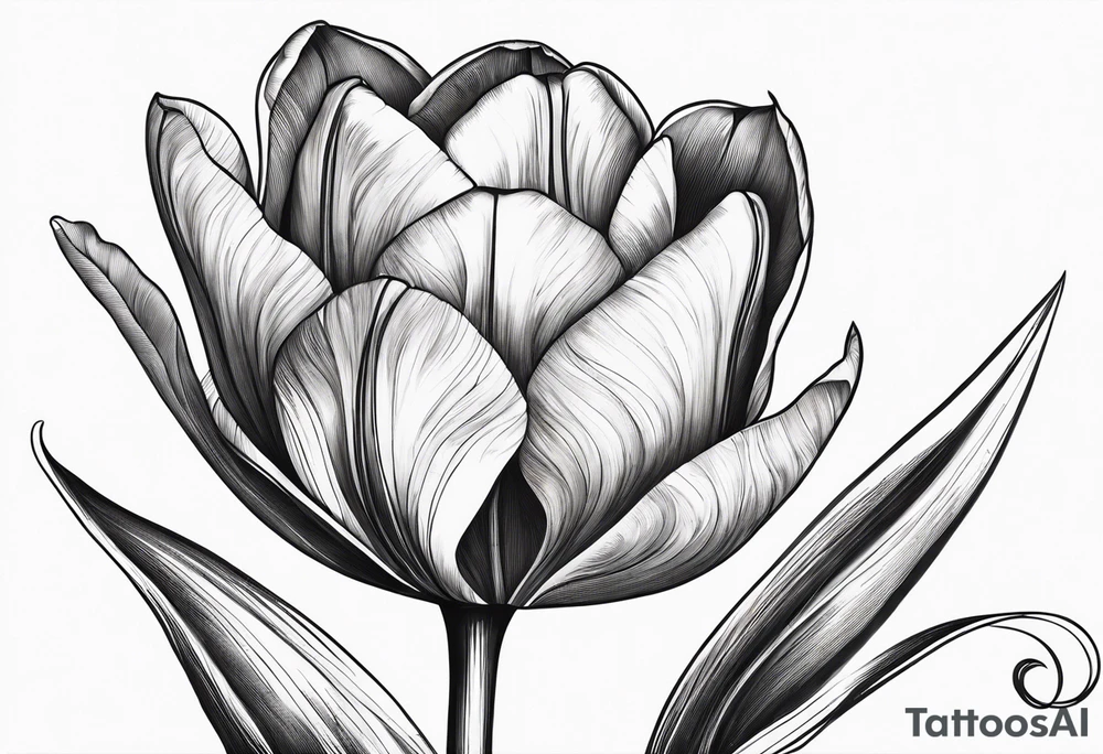 Tulip flower with music note tattoo idea