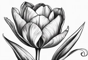 Tulip flower with music note tattoo idea