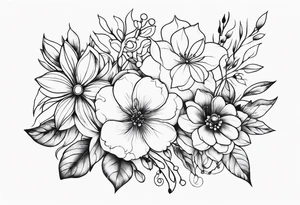 Beautiful flowers and jewelry tattoo idea