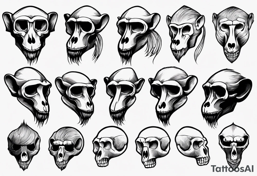 baboon skull tattoo idea