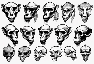 baboon skull tattoo idea