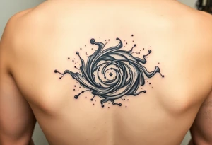 swirly smoky flowing spirally galaxy with stipple shading tattoo idea