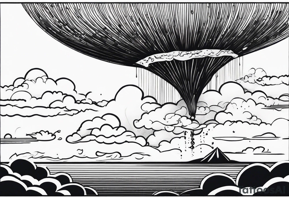 Clouds darkness hard core tornado downpour tattoo idea