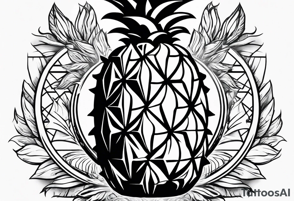 Half pineapple half grenade tattoo idea