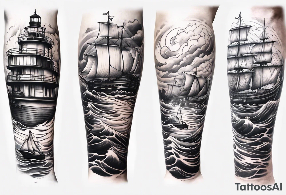 make a full sleeve nautical tattoo design tattoo idea