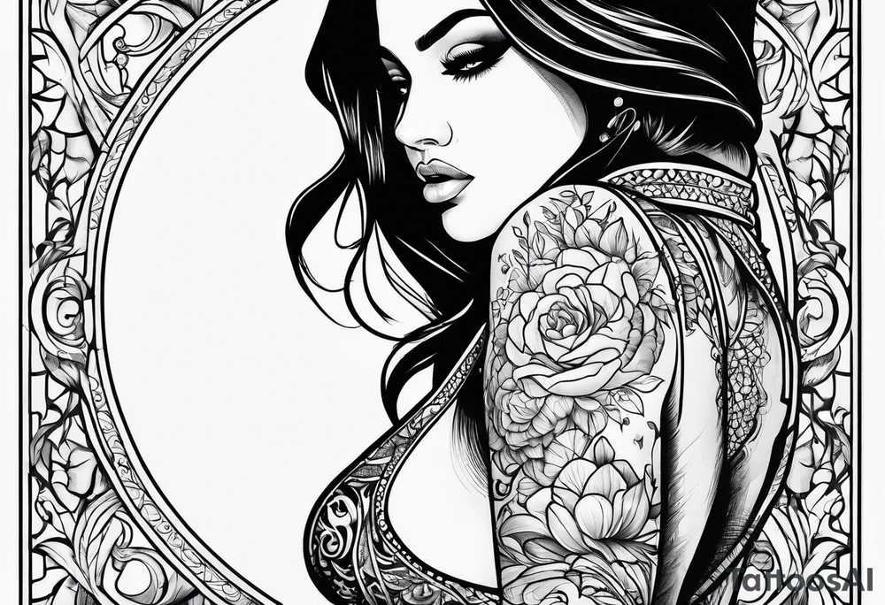 ink quil with women hushing tattoo idea