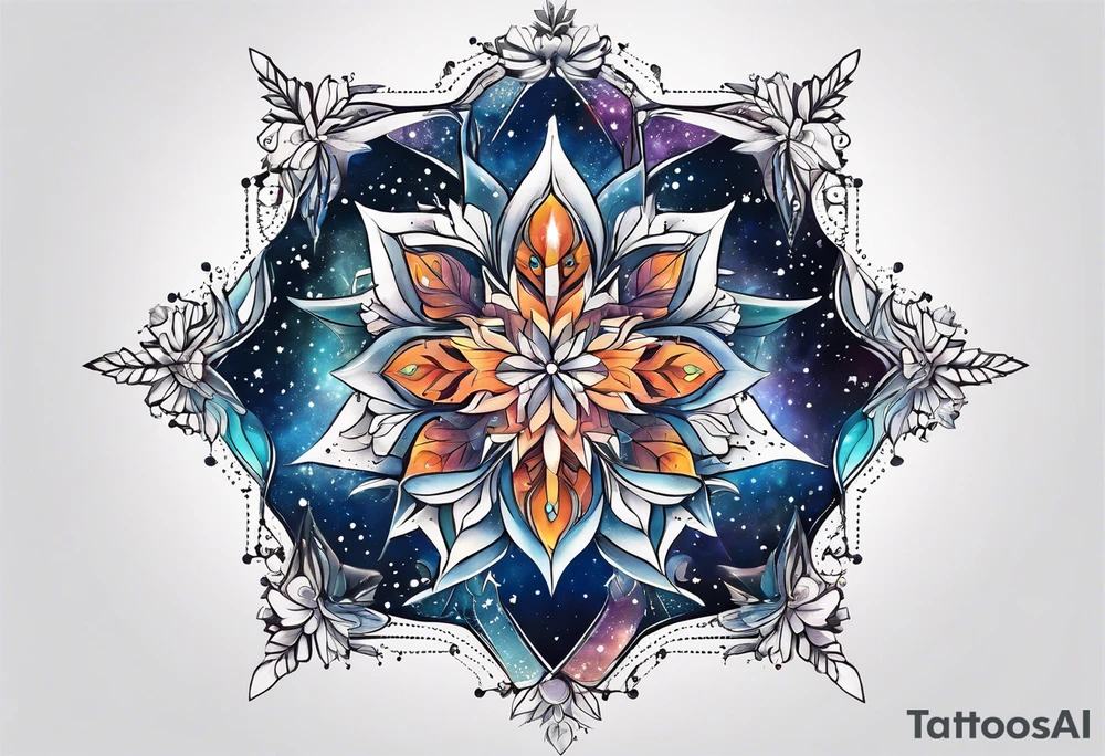 Constellation, animal, snowflake tattoo idea