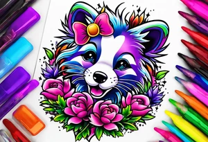 Lisa Frank thistle tattoo idea