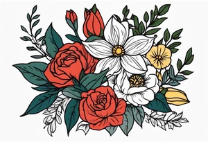 Traditional flower arrangements tattoo idea